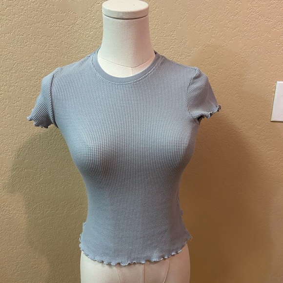 Brandy Melville Tops - NWT Women's Light Blue Ribbed Top